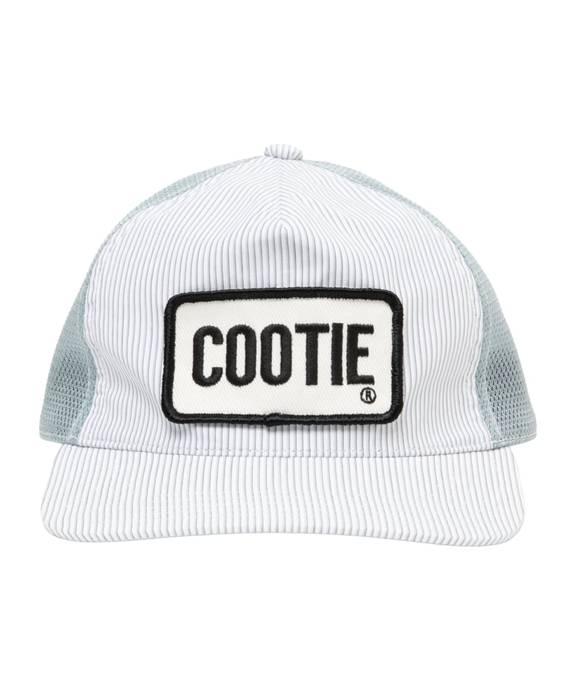 𝐂𝐎𝐎𝐓𝐈𝐄 | Stripe Broad 5 Panel Mesh Cap | White