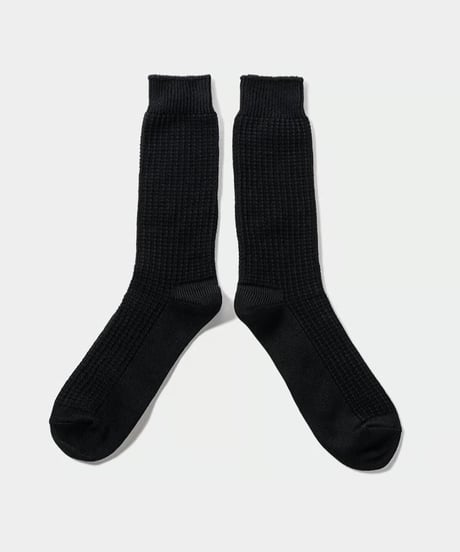 TIGHTBOOTH | WAFFLE SOCKS | BLACK