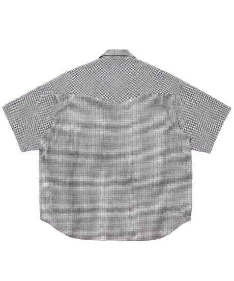 COOTIE | Dobby Gingham Check S/S Western Shirt | Black
