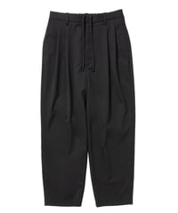 𝐂𝐎𝐎𝐓𝐈𝐄 | Wool Gabardine 2 Tuck Easy Trousers | Black