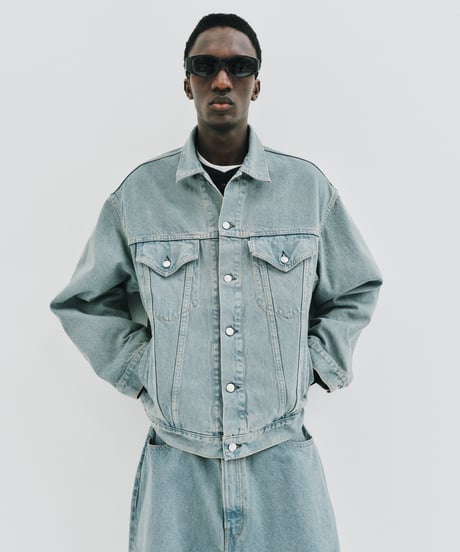 𝐂𝐎𝐎𝐓𝐈𝐄 | 12.5oz Denim Trucker Jacket | Black Fade OD