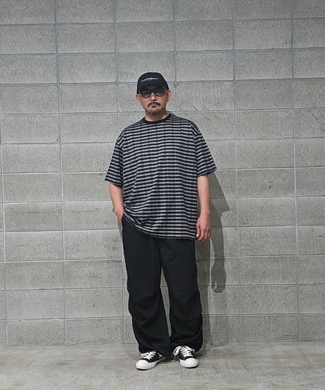 COOTIE | Supima Jacquard Border S/S Tee | Black