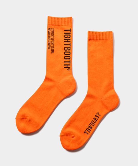 TIGHTBOOTH | LABEL LOGO SOCKS | Orange