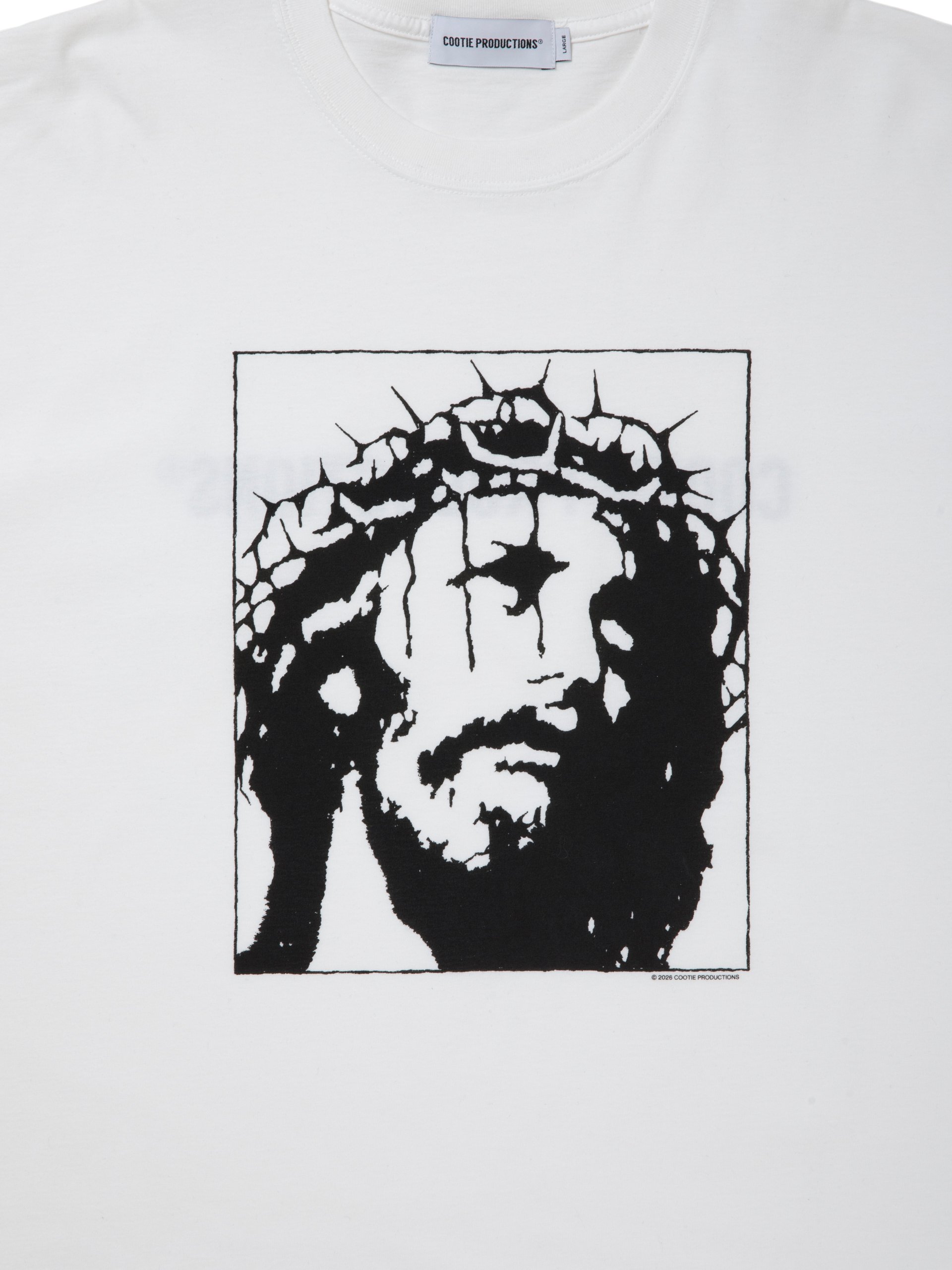 𝐂𝐎𝐎𝐓𝐈𝐄 | Print S/S Tee - JESUS | White | Work I
