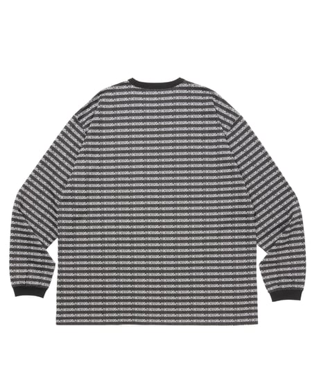 COOTIE | Supima Jacquard Border L/S Tee | Black