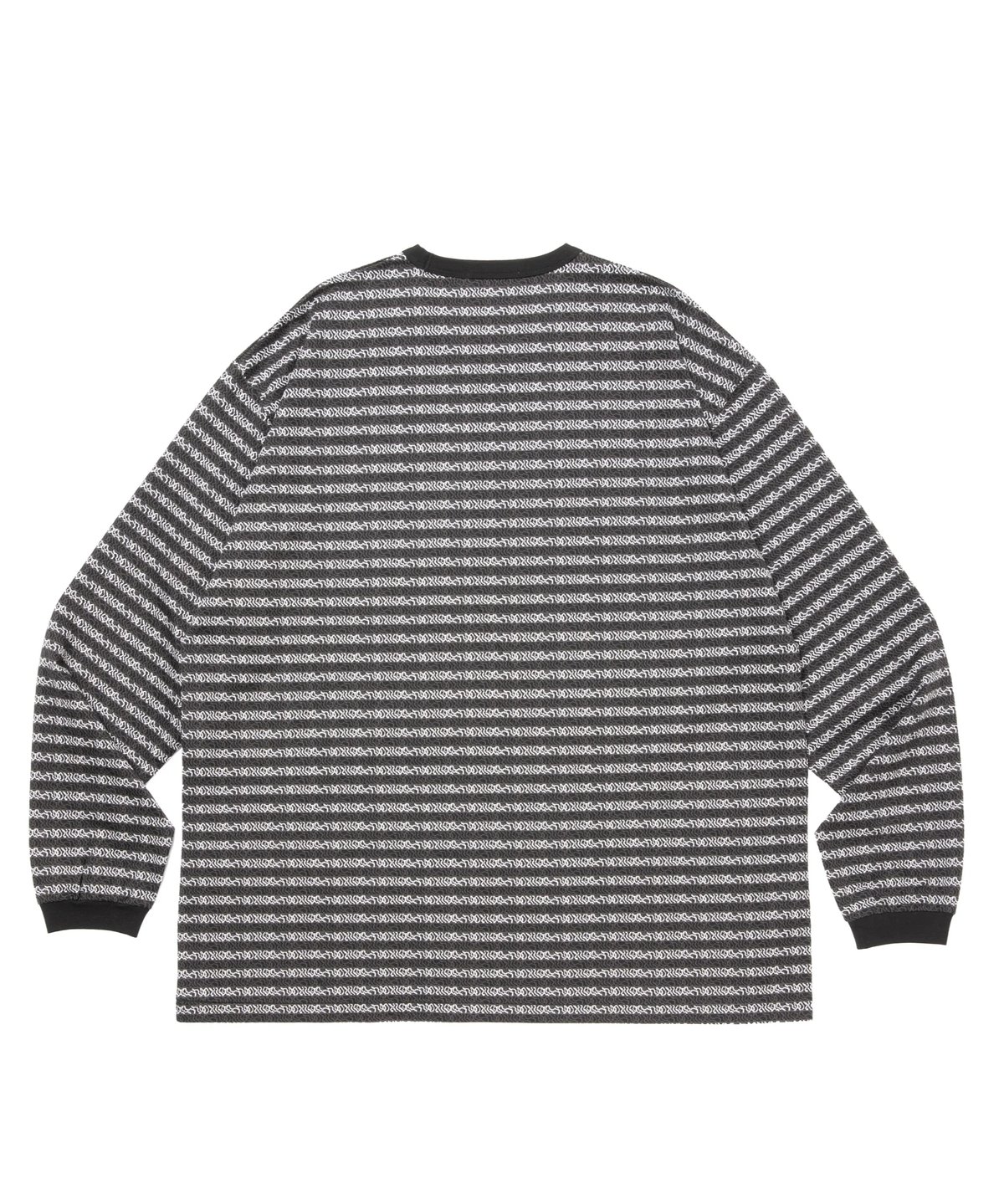 COOTIE | Supima Jacquard Border L/S Tee | Black