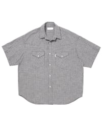 COOTIE | Dobby Gingham Check S/S Western Shirt | Black