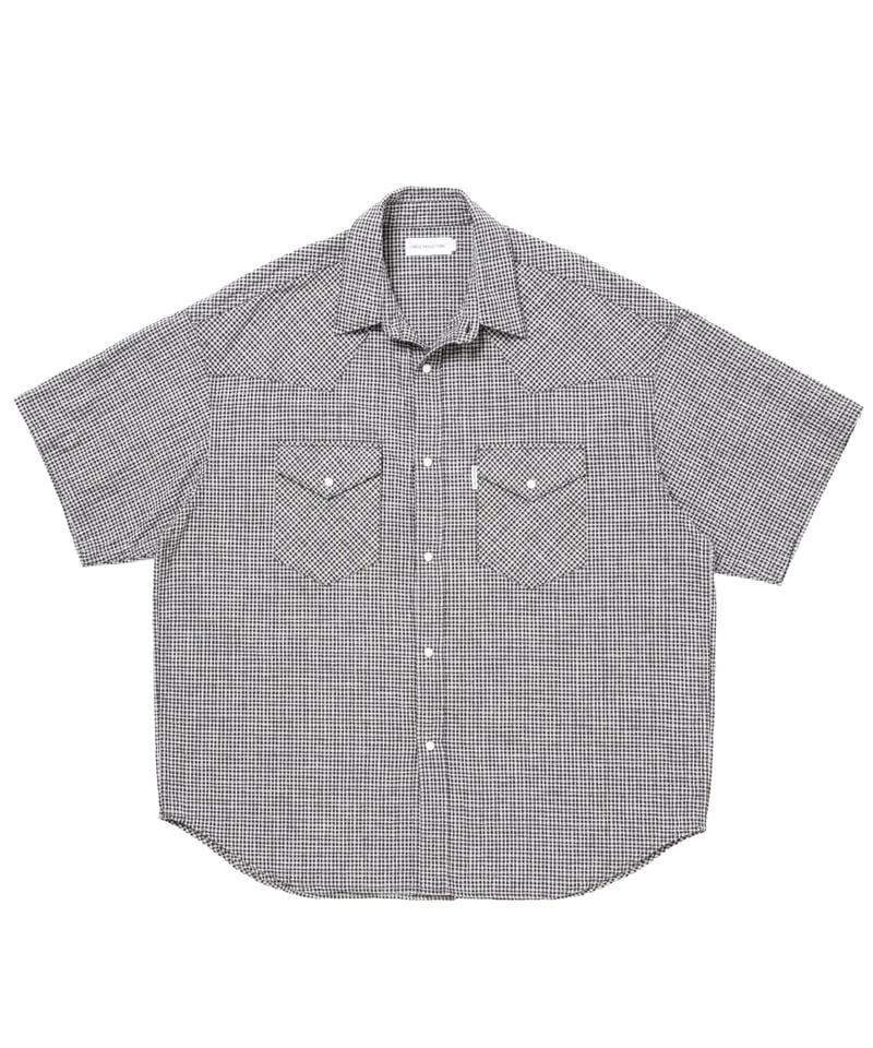 GREED DOBBY CHECK トップス CALEE - Dobby check pattern swing top (Gray) / ドビーチェック