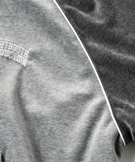 TIGHTBOOTH | VELOUR PIPING HOODED JKT | BLACK