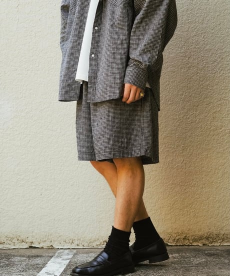 COOTIE | Dobby Gingham Check Easy Shorts | Black