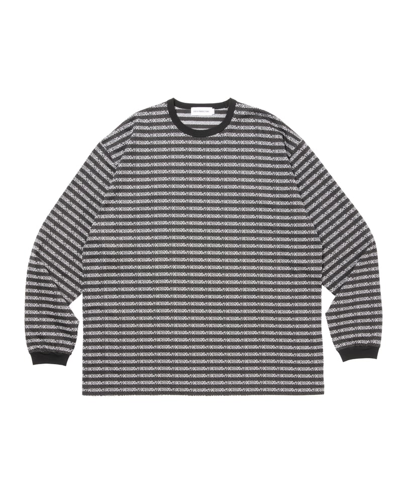 COOTIE | Supima Jacquard Border L/S Tee | Black
