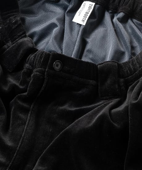 TIGHTBOOTH | VELOUR PIPING BALLOON PANTS | BLACK