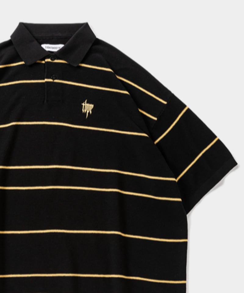 𝐓𝐈𝐆𝐇𝐓𝐁𝐎𝐎𝐓𝐇 | TBPR / BORDER KNIT POLO | Black |