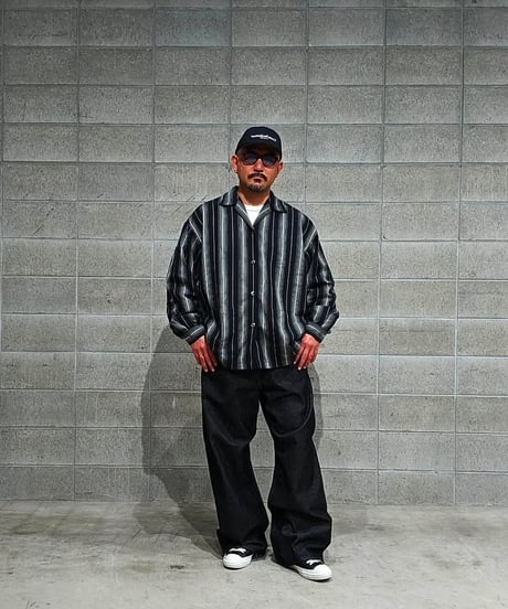 COOTIE | Dobby Chain Stripe L/S Cavana Shirt | Ivory