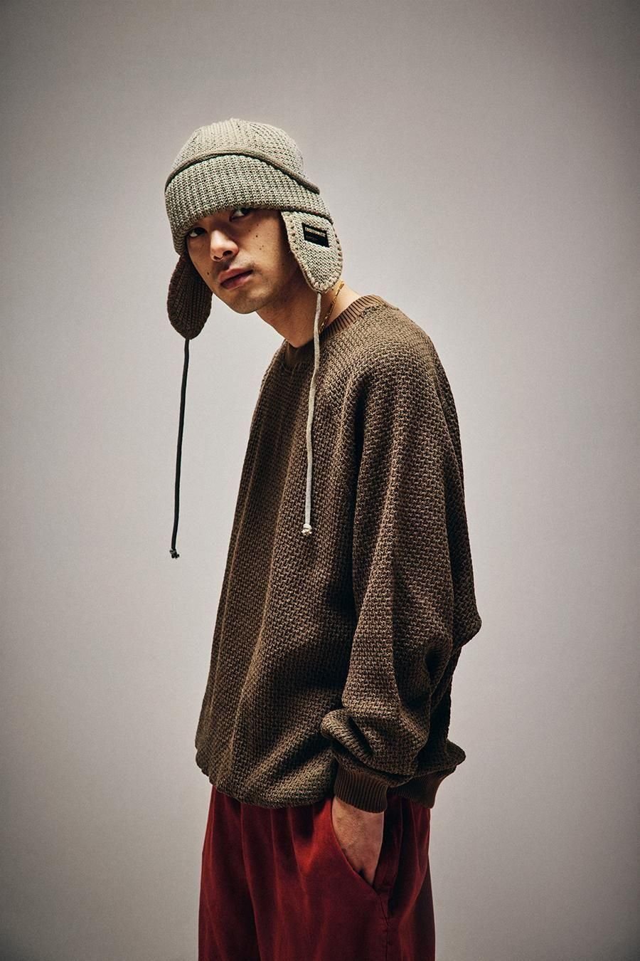 TIGHTBOOTH CHAIN CREW KNIT SAX Lサイズ TIGHTBOOTH | CHAIN CREW KNIT | IVORY | Work In