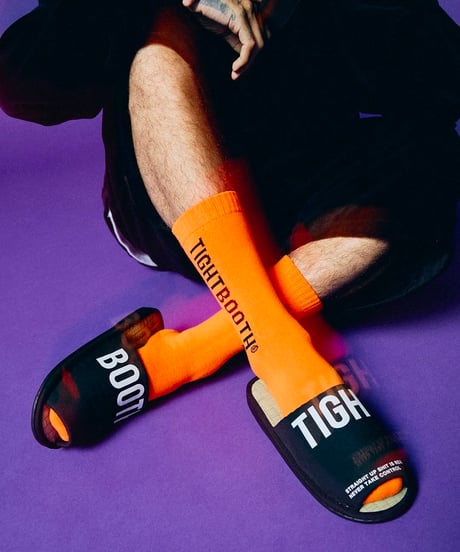 TIGHTBOOTH | LABEL LOGO SOCKS | Orange