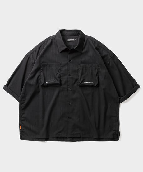 TIGHTBOOTH | TBPR / SEERSUCKER ROLL UP SHIRT | Black