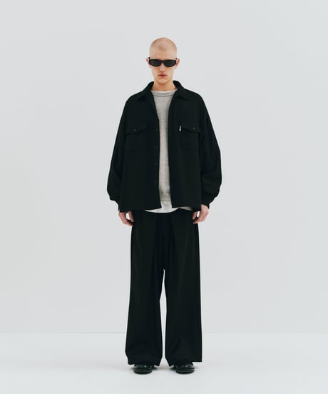 𝐂𝐎𝐎𝐓𝐈𝐄 | Wool Flano L/S Work Shirt | Black