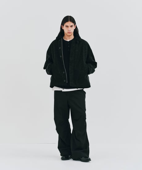 𝐂𝐎𝐎𝐓𝐈𝐄 | N/C Twill Utility Wide Easy Trousers | Black