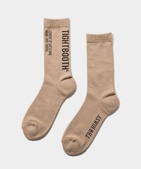 TIGHTBOOTH | LABEL LOGO SOCKS | Beige
