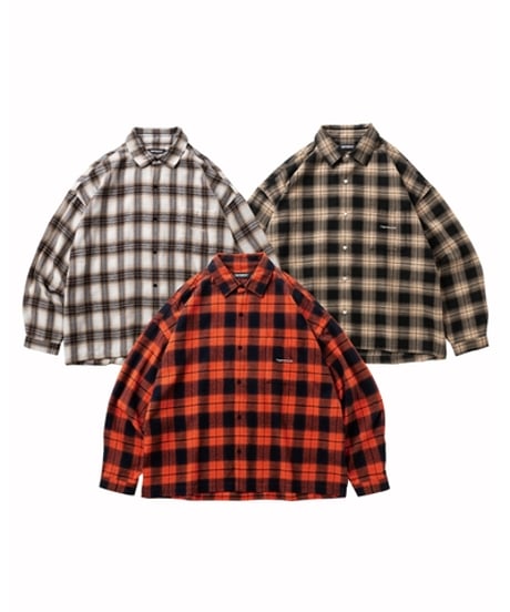 𝐓𝐈𝐆𝐇𝐓𝐁𝐎𝐎𝐓𝐇 | TBPR / PLAID FLANNEL L/S SHIRT | Black x Beige