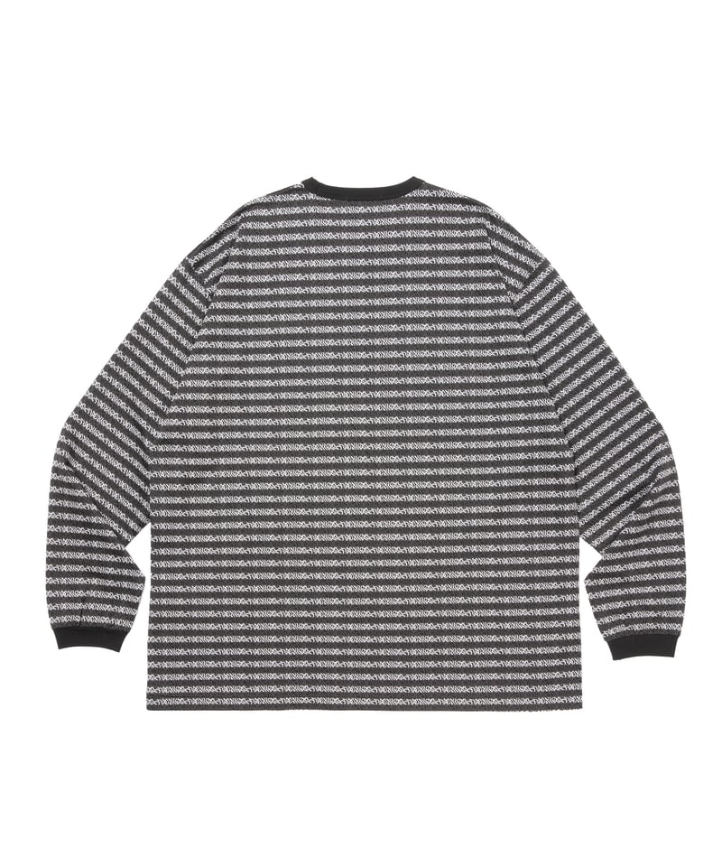 COOTIE | Supima Jacquard Border L/S Tee | Black