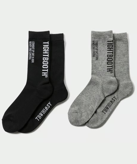 TIGHTBOOTH | LABEL LOGO SOCKS | BLACK