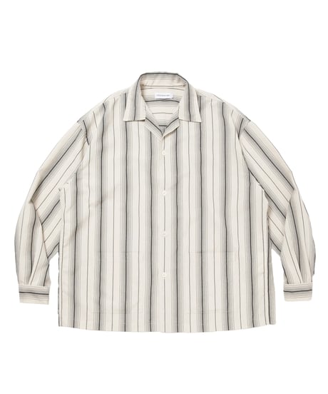 COOTIE | Dobby Chain Stripe L/S Cavana Shirt | Ivory