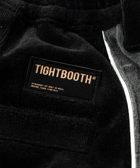 TIGHTBOOTH | VELOUR PIPING BALLOON PANTS | BLACK