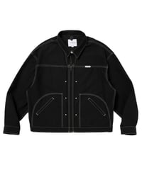 𝐂𝐎𝐎𝐓𝐈𝐄 | Cotton Serge Trucker Jacket | Black x White