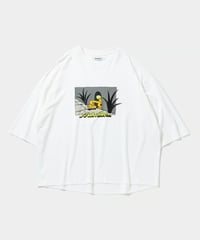 TIGHTBOOTH | BIG YELLOW 3/4 SLEEVE T-SHIRT | WHITE