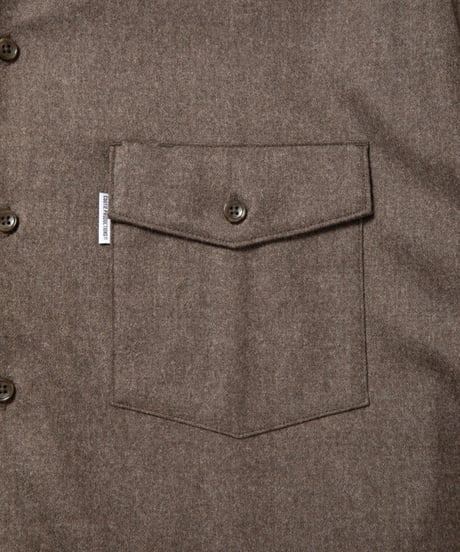 𝐂𝐎𝐎𝐓𝐈𝐄 | Wool Flano L/S Work Shirt | Ash Brown