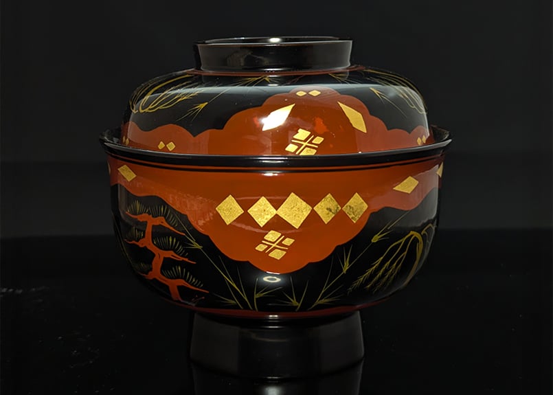 秀衡型柳松蒔絵煮物椀（5客） | 浦和 茶道具つかもと｜オンライン