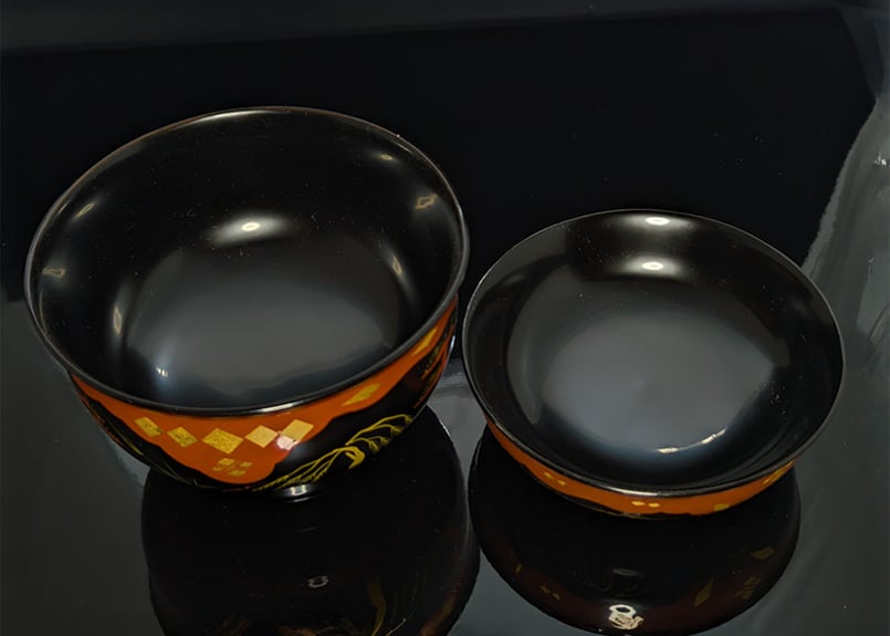 秀衡型柳松蒔絵煮物椀（5客） | 浦和 茶道具つかもと｜オンライン