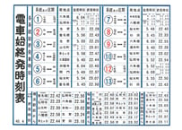 市電電車始終発時刻表クリアファイル