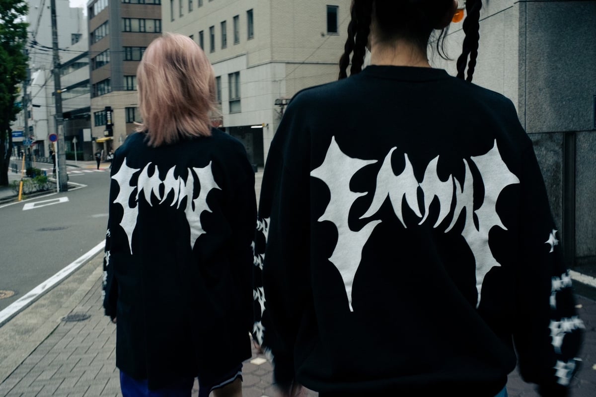 EMNW×RIPDW】 2FACE LONG SLEEVE T-SHIRT [Black]