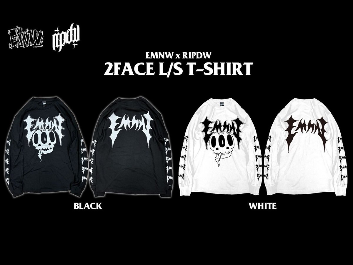 EMNW×RIPDW】 2FACE LONG SLEEVE T-SHIRT [Black]