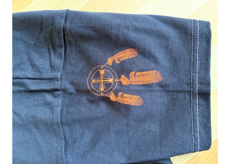 フラットヘッド　プリントTシャツ　綿　38 黒　男女兼用