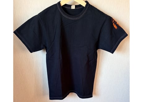 フラットヘッド　プリントTシャツ　綿　38 黒　男女兼用