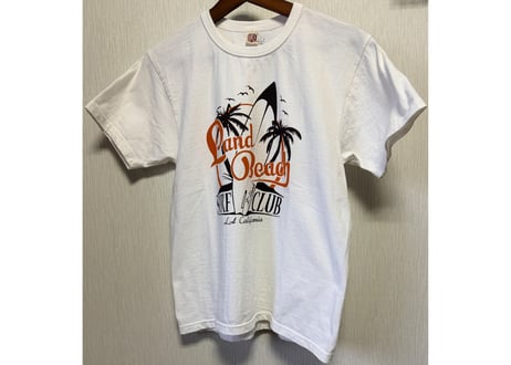 フラットヘッド　LAサーフデザインTシャツ　白　38Mサイズ　男女兼用