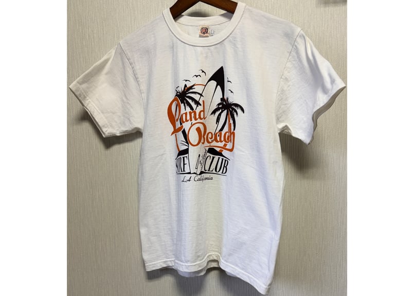 フラットヘッド THE FLAT HEAD LAサーフデザインTシャツ 白 38（M