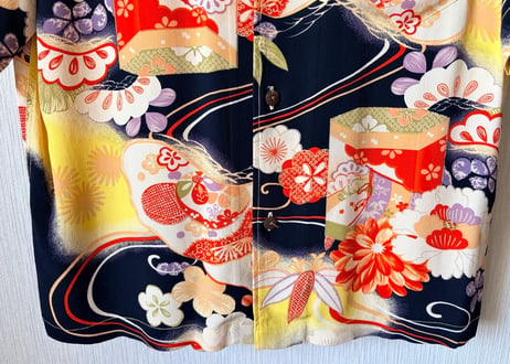 サンサーフKING SMITH KIMONO DESIGN アロハシャツ着物柄　Sサイズ　男女兼用