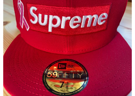 シュプリーム Breast Cancer Awareness Box Logo New Eraキャップ　赤　58.7cm　男女兼用