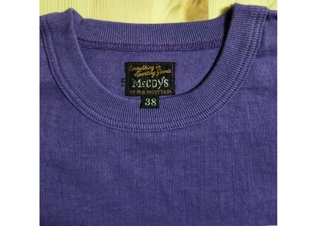 リアルマッコイズ　JOEデザインプリントTシャツ　綿　38　紫　男女兼用