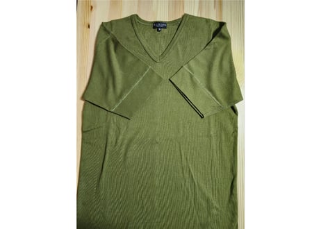 フラットヘッド　RJB　VネックTシャツ　綿　38　カーキ　男女兼用