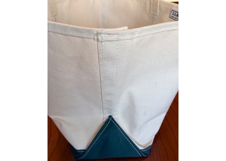 エルエルビーン BOAT AND TOTEバッグ　綿　生成り×グリーン　大　男女兼用