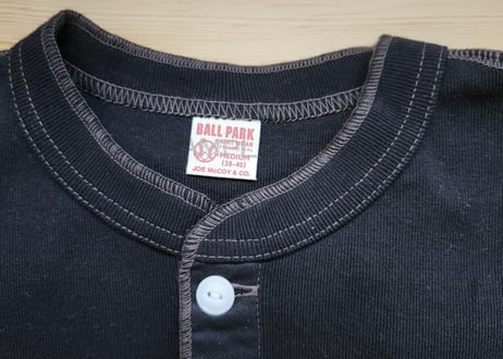 リアルマッコイズ  JOE McCOY ヘンリーアンダーTシャツ38-40 黒　男女兼用