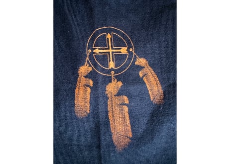 フラットヘッド　プリントTシャツ　綿　38 黒　男女兼用