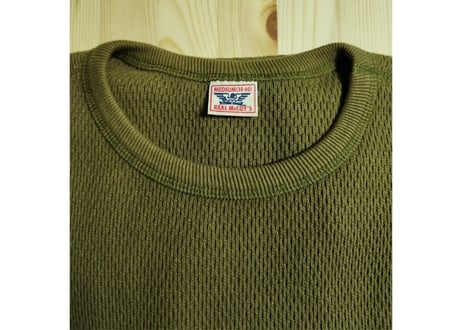 リアルマッコイズ　U.S.ARMY  ミリタリーサーマルシャツ　38-40　オリーブ　男女兼用