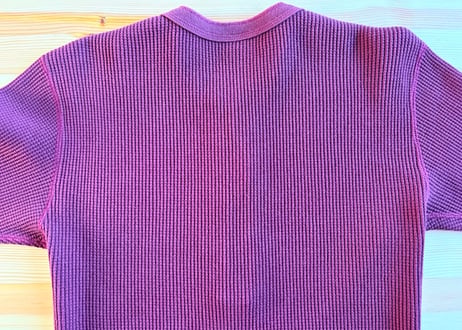 リアルマッコイズ　ワッフルサーマルヘンリーネックシャツ　綿　３８−４０　バーガンディ　男女兼用